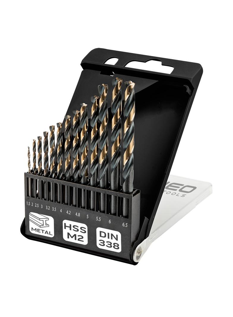 Wiertła do metalu HSS-CNC, 124°, "Pro-Tec", 1.5-6.5 mm, zestaw 13 szt.