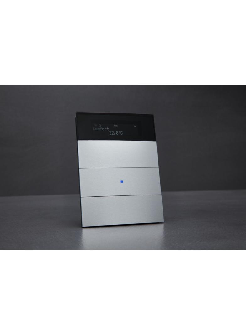 BERKER B.IQ Przycisk poczwórny z regulatorem temperatury i wyświetlaczem szkło białe 75664590 HAGER
