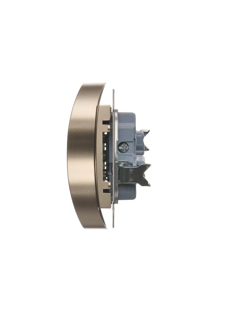 Simon 54 Gniazdo podwójne z/u z przesłonami 16A z. śrub. złoty mat