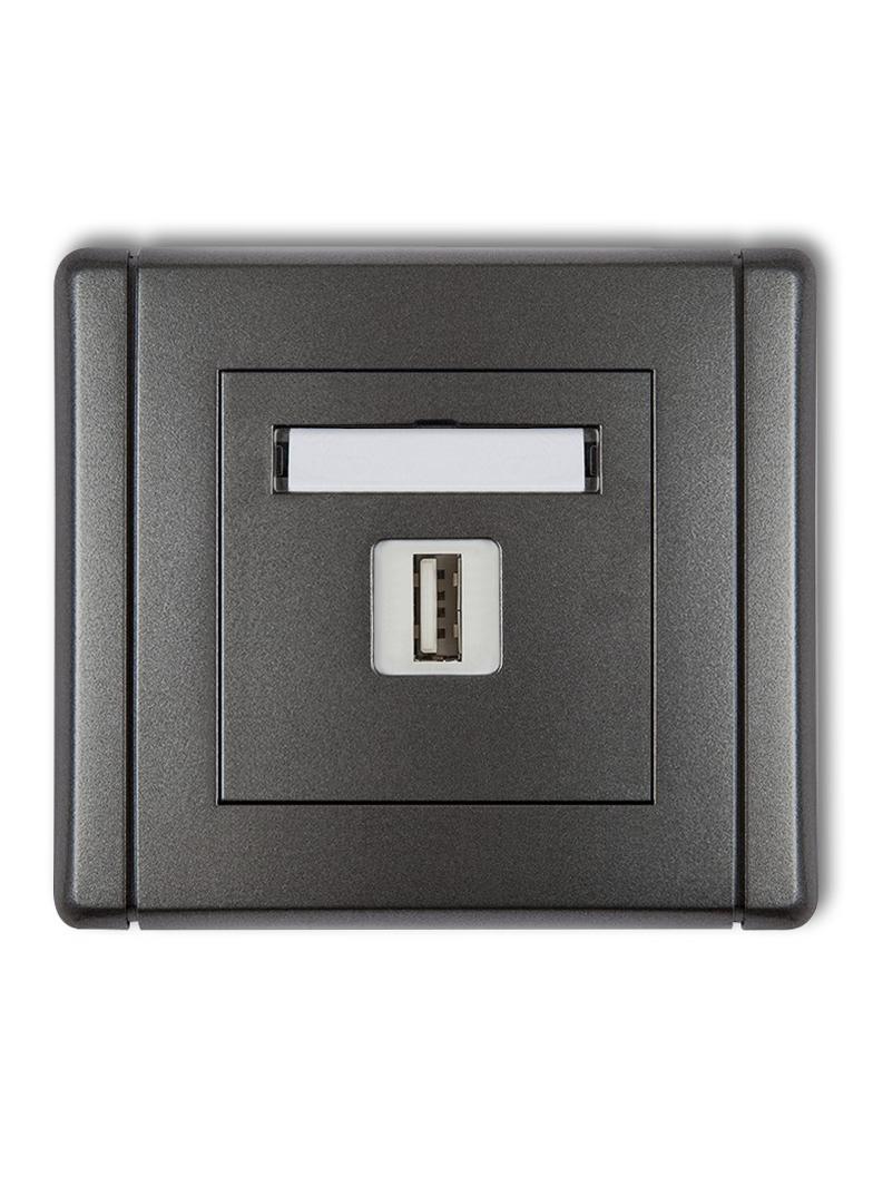 FLEXI Gniazdo pojedyncze USB A-A 3.0 grafitowy