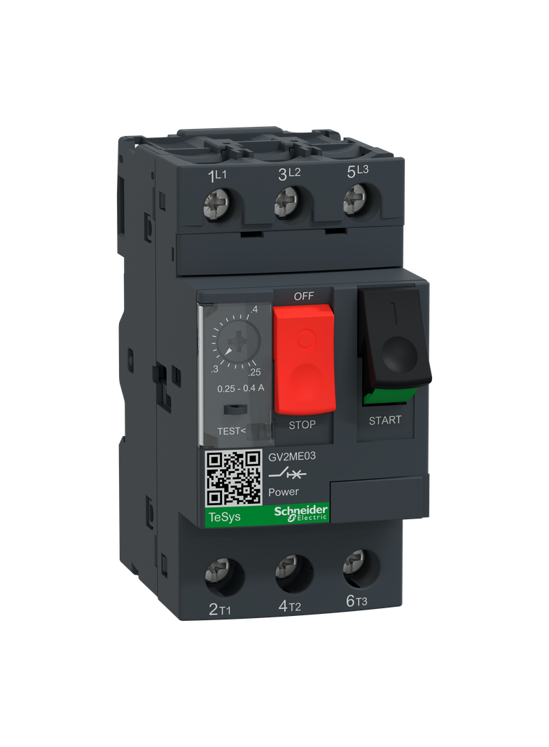 Wyłącznik silnikowy GV2ME napęd przyciskowy 0,25-0,4A zaciski skrzynkowe