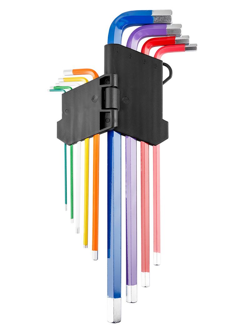 Klucze sześciokątne, kolorowe, zestaw 9 szt.