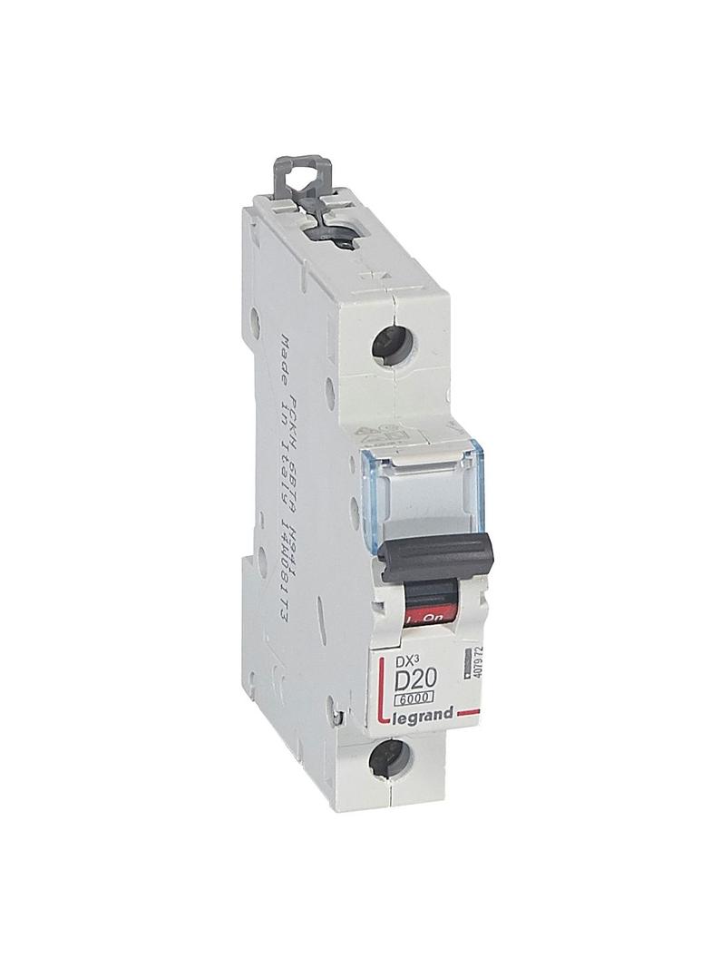 WYŁĄCZNIK NADPRĄDOWY S 301 1P D 20A 6000A SERII DX3, Legrand