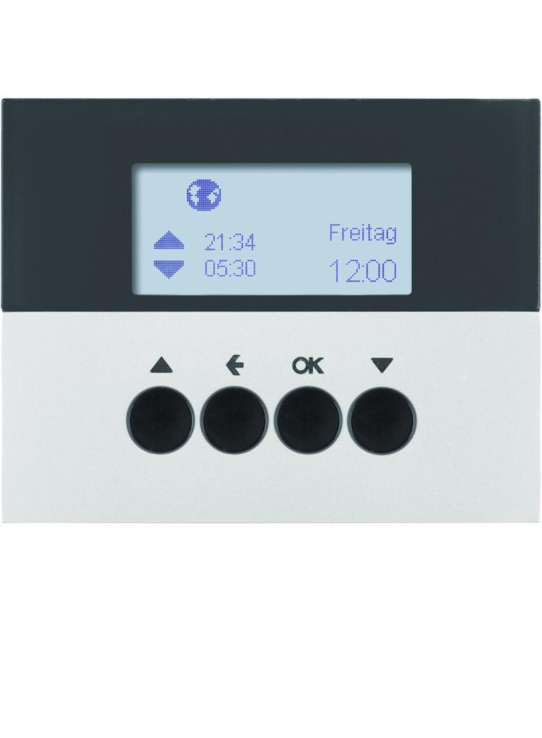 BERKER K.5 Żaluzjowy łącznik czasowy z wyświetlaczem do sterowania żaluzjami aluminium lakierowana 8