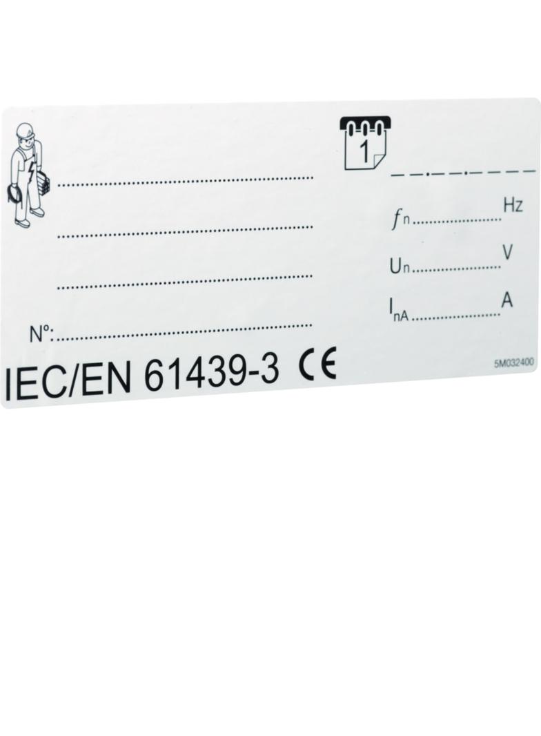 Tabliczka znamionowa IEC/EN 61439-3 (10 szt.)