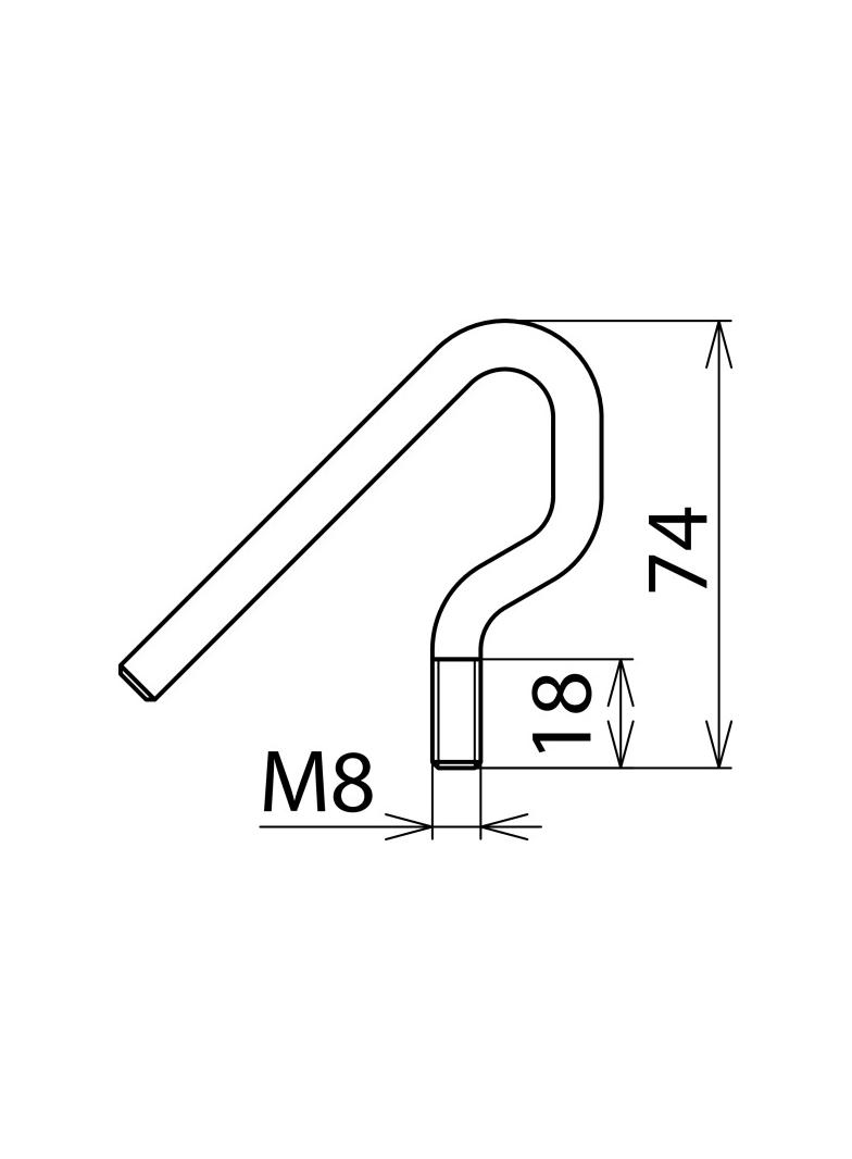 Elektroda z hakiem i gwintem M8