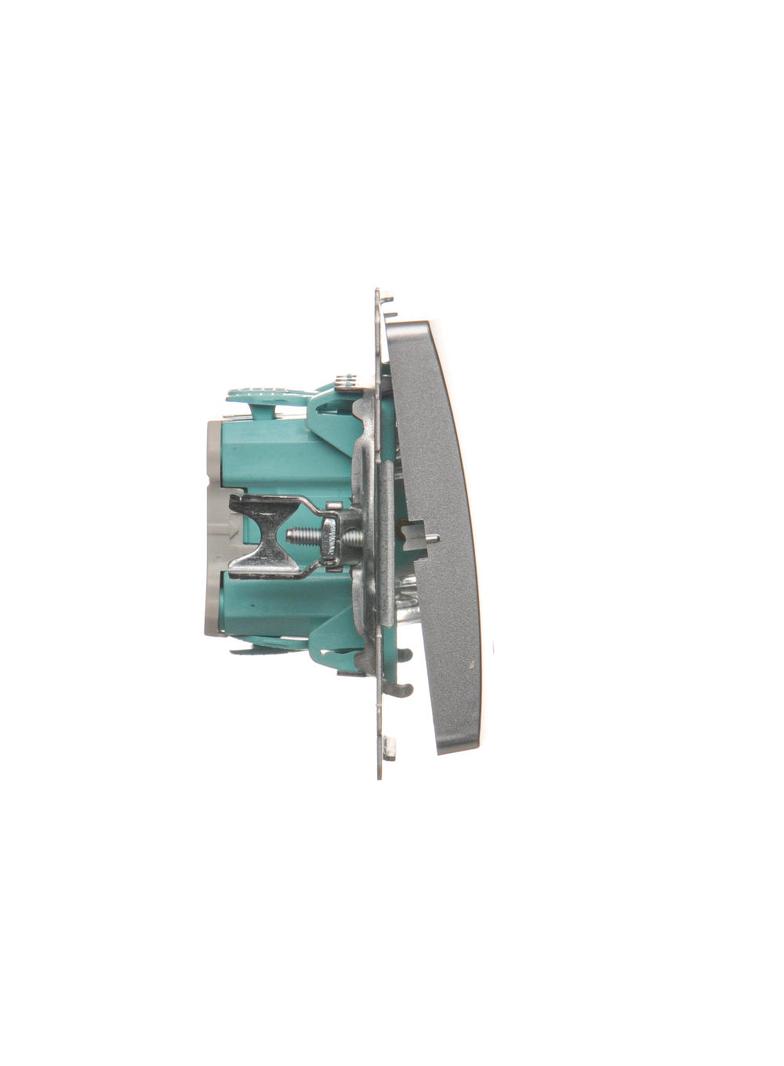 Simon Basic Przycisk pojedynczy zwierny bez piktogramu z podświetleniem LED 10A szybkozłączka srebrn