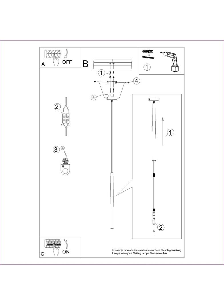 Sollux Lampa wisząca BLISS 1 czarna SL.1462