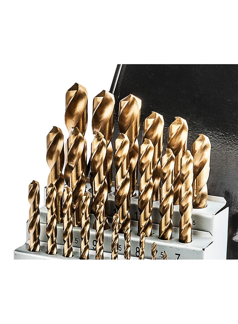 Wiertła do metalu HSS-TiN 1.0-13.0 mm, zestaw 25 szt.