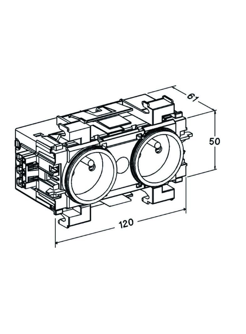 tehalit.WA Gniazdo kanałowe 2-krotne 2P+Z WAGO montaż krawędziowy czerwony GE20113020 HAGER