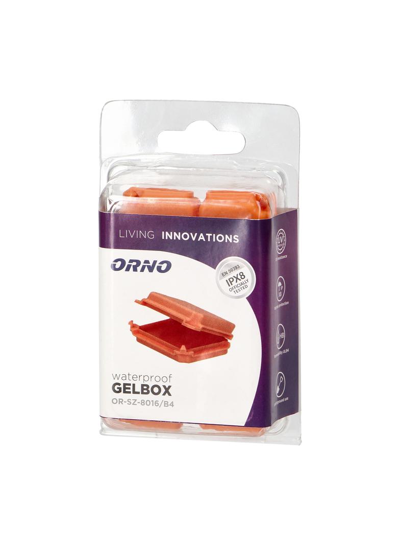 Puszka żelowa IP x8 mała pomarańczowa wielokrotnego użytku do 1kV blister 4 szt. OR-SZ-8016/B4 ORNO