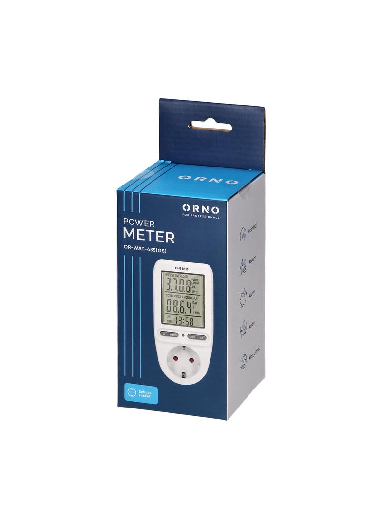 Watomierz kalkulator energii z wyświetlaczem LCD OR-WAT-435(GS) ORNO
