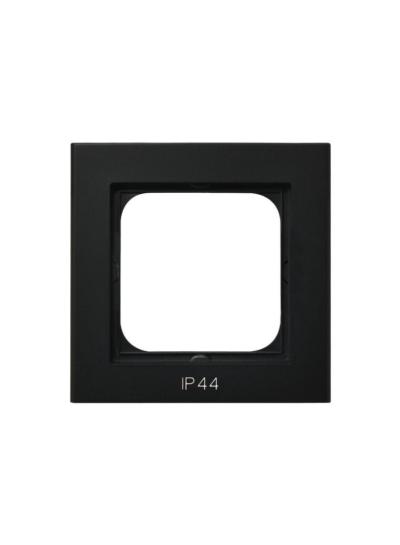 SONATA Ramka pojedyncza do łączników IP-44 - kolor czarny metalik