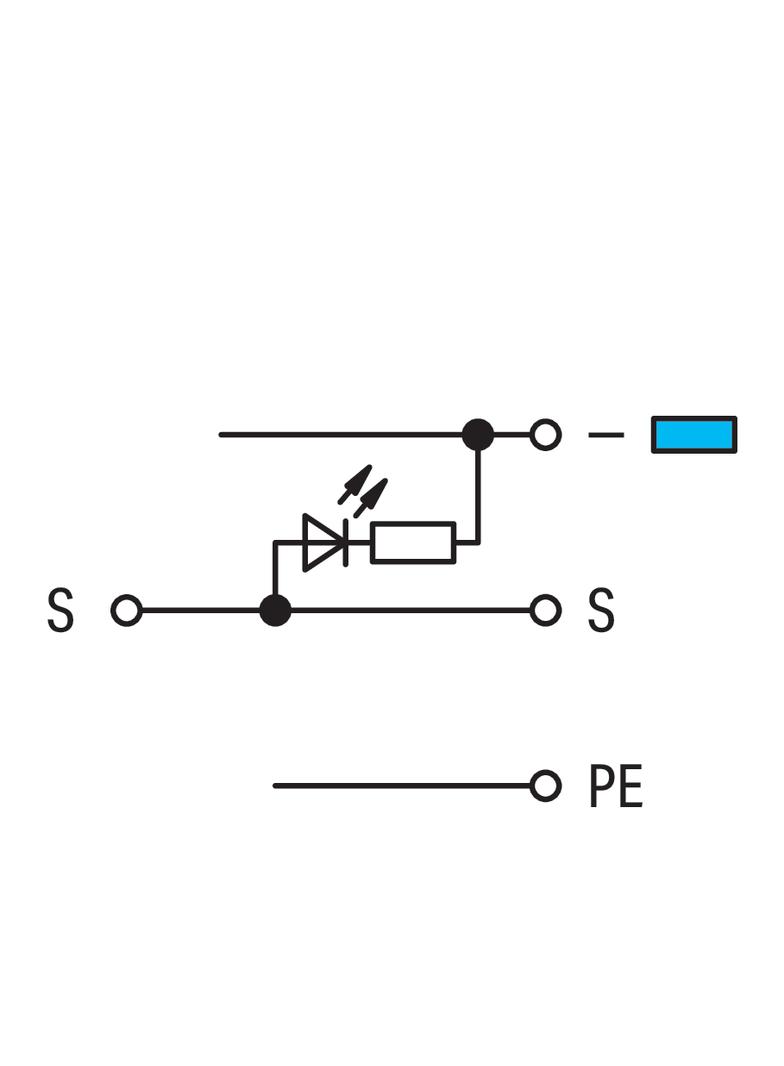 złączka do elementów wykonawczych z PE, LED 2,5 mm2
