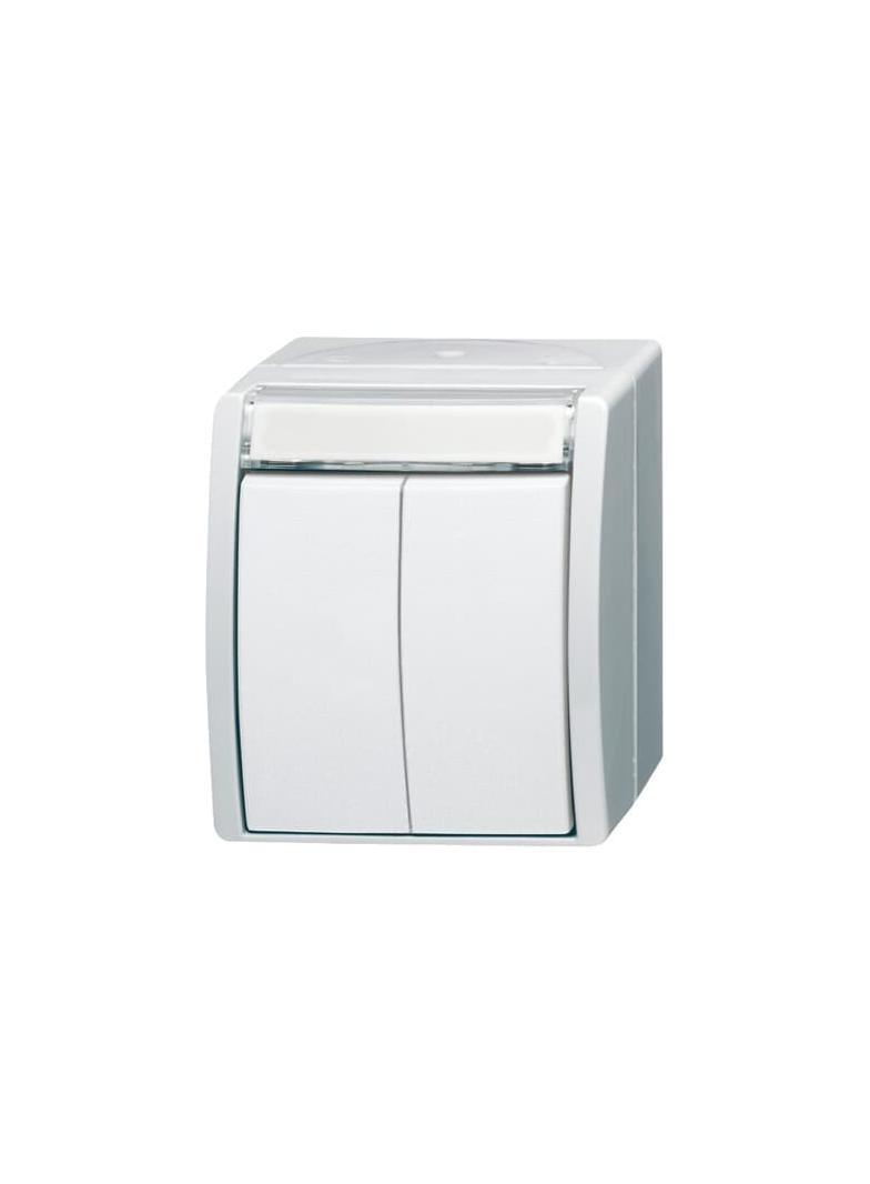 OCEAN Włącznik świecznikowy/podwójny przycisk biały alpejski