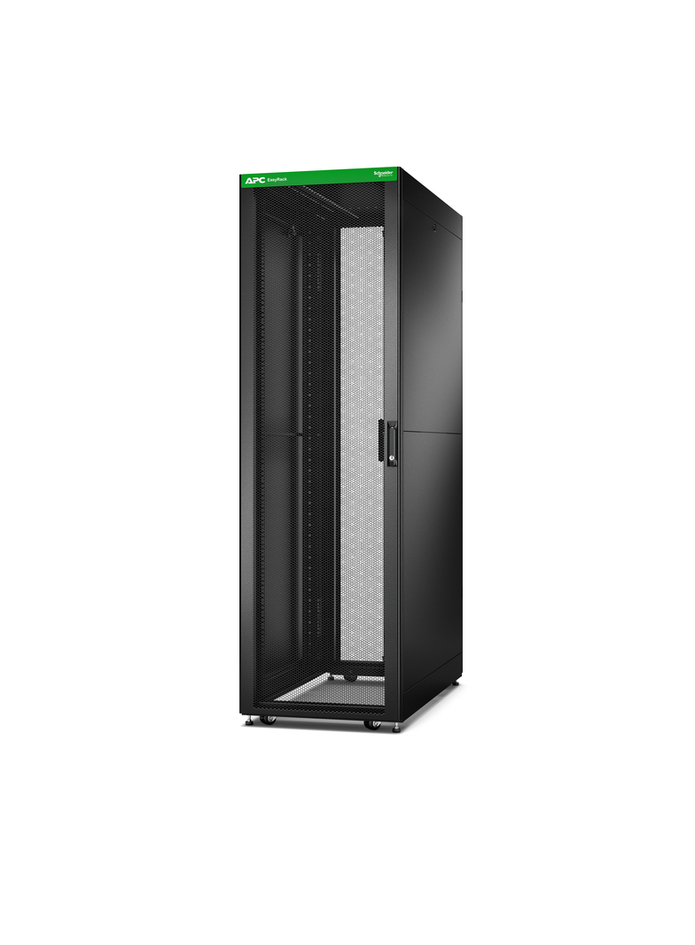 Szafa Easy Rack 600mm/42U/1100mm z dachem, panelem bocznym, kółkami, nóżkami i 4 wspornikami, bez po