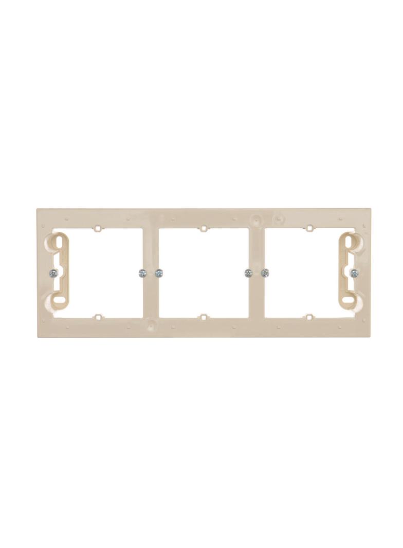 Simon 54 Premium Puszka natynkowa 3-krotna do ramek PREMIUM. Głębokość 35mm kremowy