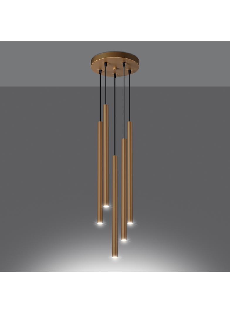 Sollux Lampa wisząca PASTELO 5P złota SL.1174