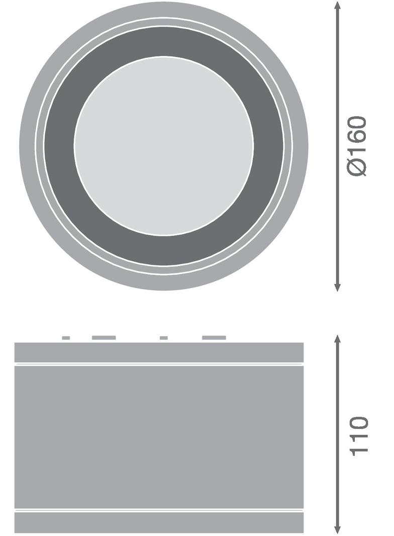 Oprawa DOWNLIGHTSURFACE DN 160 P 30W 840 36D IP65 BK