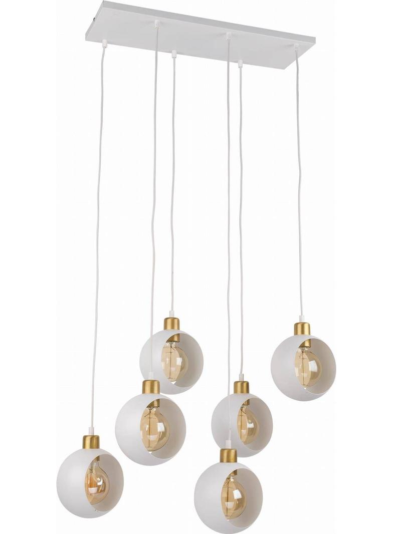 TK-Lighting lampa wisząca Cyklop White 6xE27 max 60W biała/złota