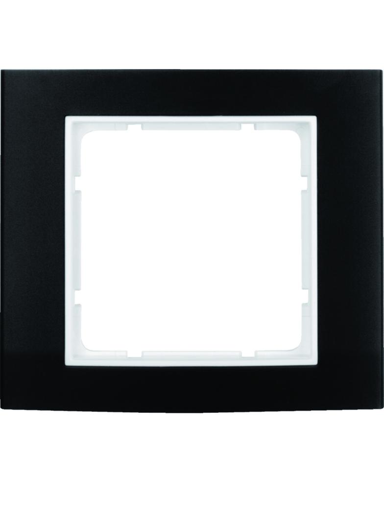 BERKER B.3 Ramka pojedyncza aluminium czarna/biała 10113025 HAGER