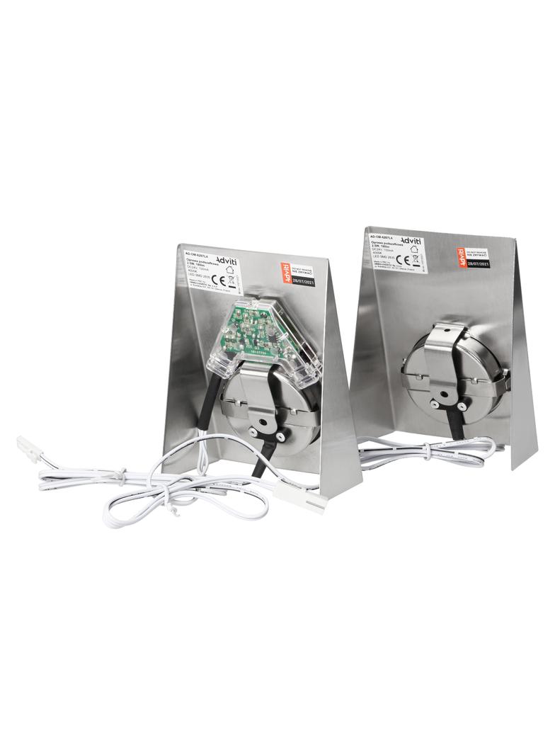 Zestaw opraw podszafkowych LED 2,5W 180lm 4000K z wyłącznikiem bezdotykowym INOX AD-OM-6207L4 ORNO