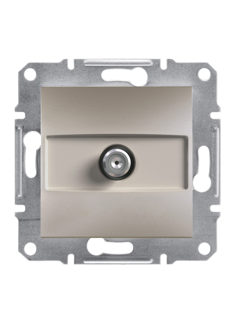 Asfora, gniazdo SAT końcowe 1dB, bez ramki, brąz