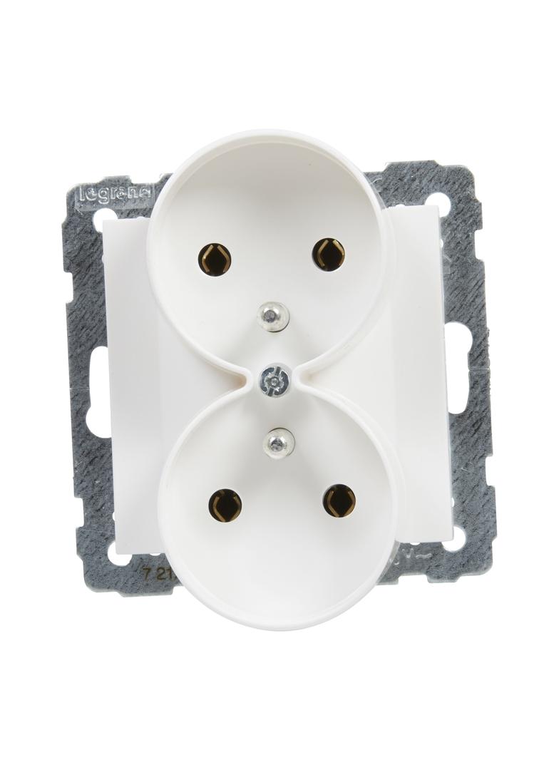 SUNO Gniazdo podwójne 2x2P+Z 16A białe 721191 LEGRAND