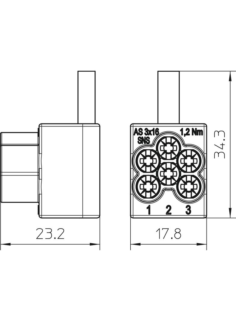 AS 3x16, Złącze do ograniczników