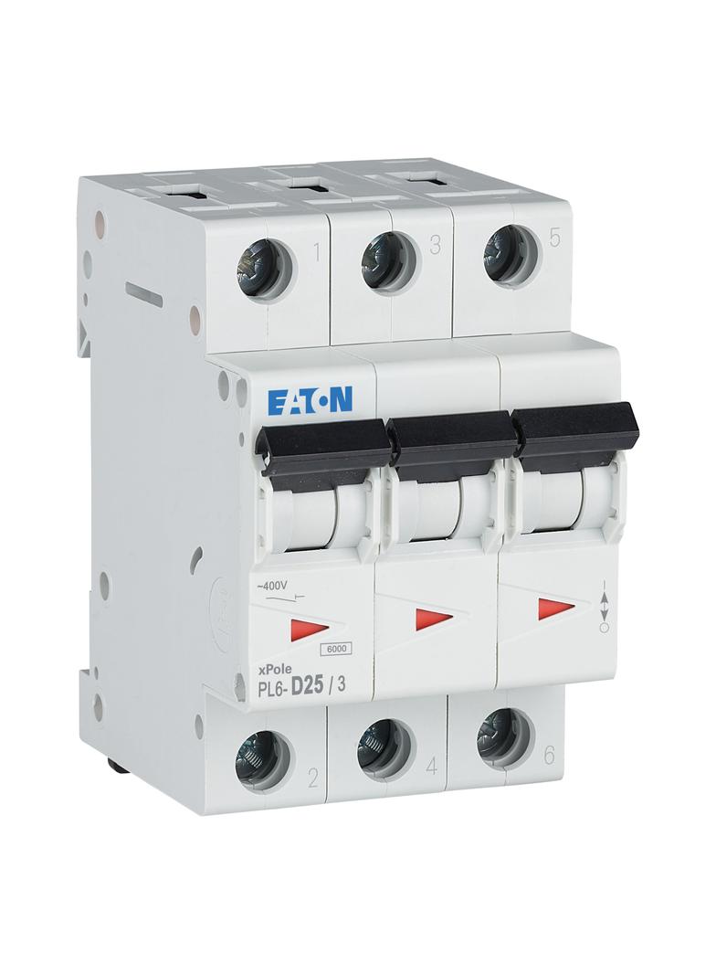 PL6-D25/3 Wyłącznik nadprądowy 6kA D25A 3P 286615 EATON