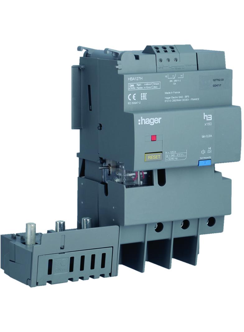 Blok różnicowo-prądowy 3P 125A bez regulacji HBA127H HAGER
