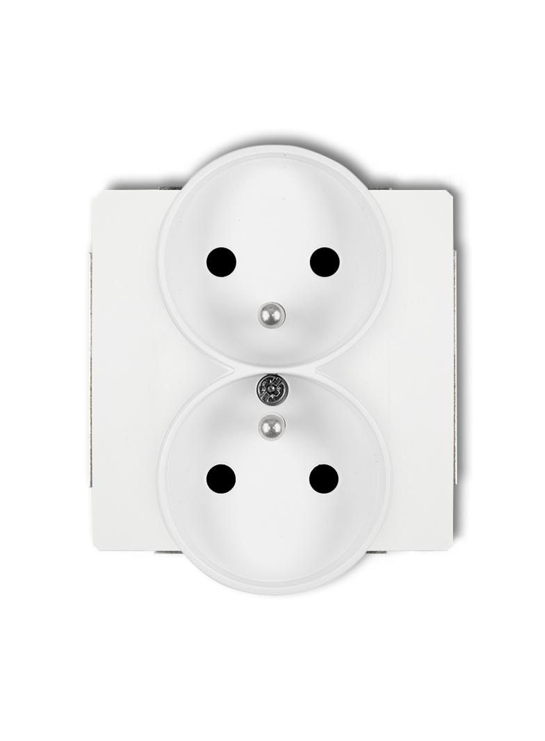 DECO Mechanizm gniazda podwójnego do ramki DECO Soft z uziemieniem 2x(2P+Z) (przesłony torów prądowy