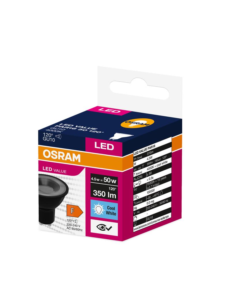 Lampa LED VALUE PAR16 50 120 54,5W/840 230V GU10 BK