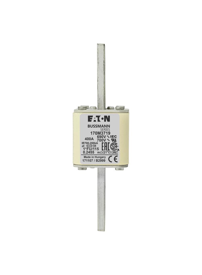 FUSE 400A 690V 1*FU/115 AR UC Wkładka szybka 400A AC 690V rozmiar 1 45x45x148 mm aR, 170M3719 EATON