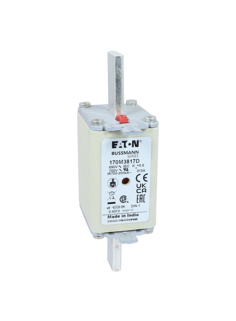 FUSE 315A 690V aR DIN 1 HSDNH Wkładka szybka 315A 690V aR DIN 1 podwójny wskaźnik 170M3817D EATON
