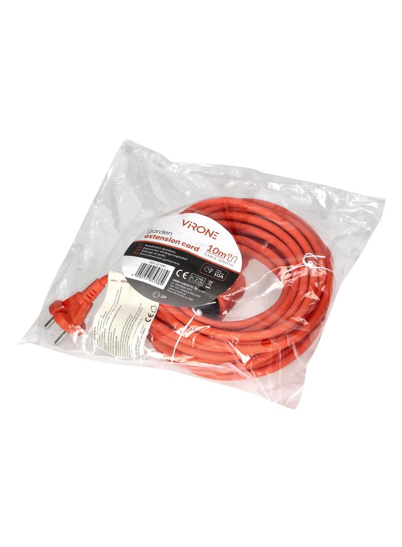 Przedłużacz PVC IP20 10m 1x2P, H03VV-F 2x1mm2