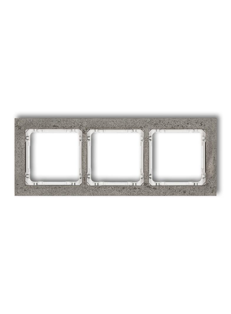 "DECO Ramka potrójna - beton (ramka: ciemnoszary