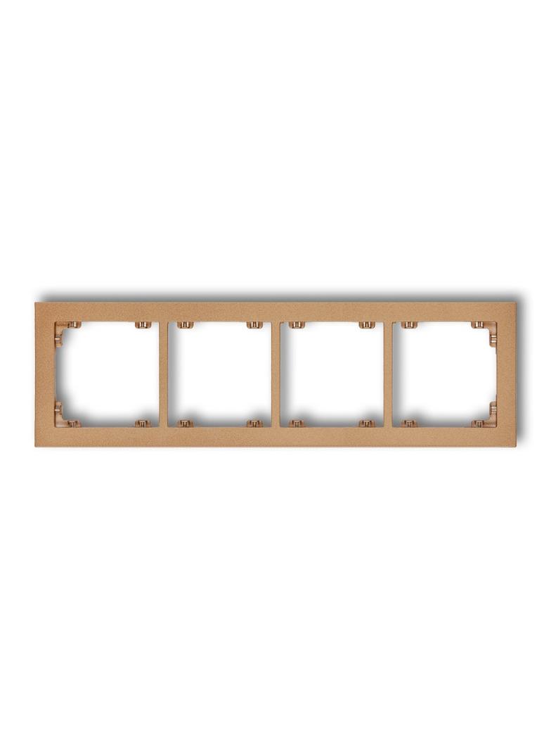 DECO Ramka uniwersalna poczwórna z tworzywa złoty metalik