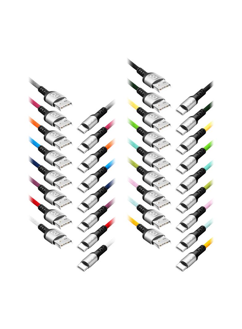 Kabel USB - USB-C eXc BRAID 1.2M (3A szybkie ładowanie) kolor mix CABEXCBRAIUSBC1.2MIX ORNO