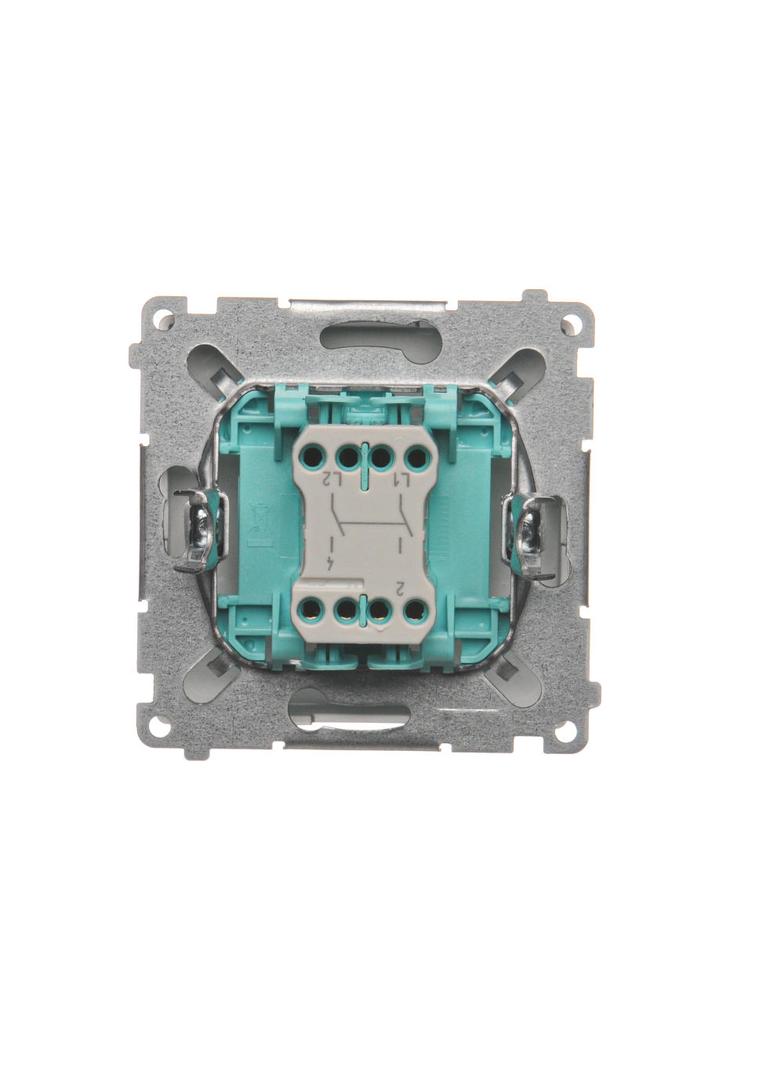 Simon Basic Łącznik dwubiegunowy 10A 250V szybkozłączka stal inox BMW2.01/21 KONTAKT