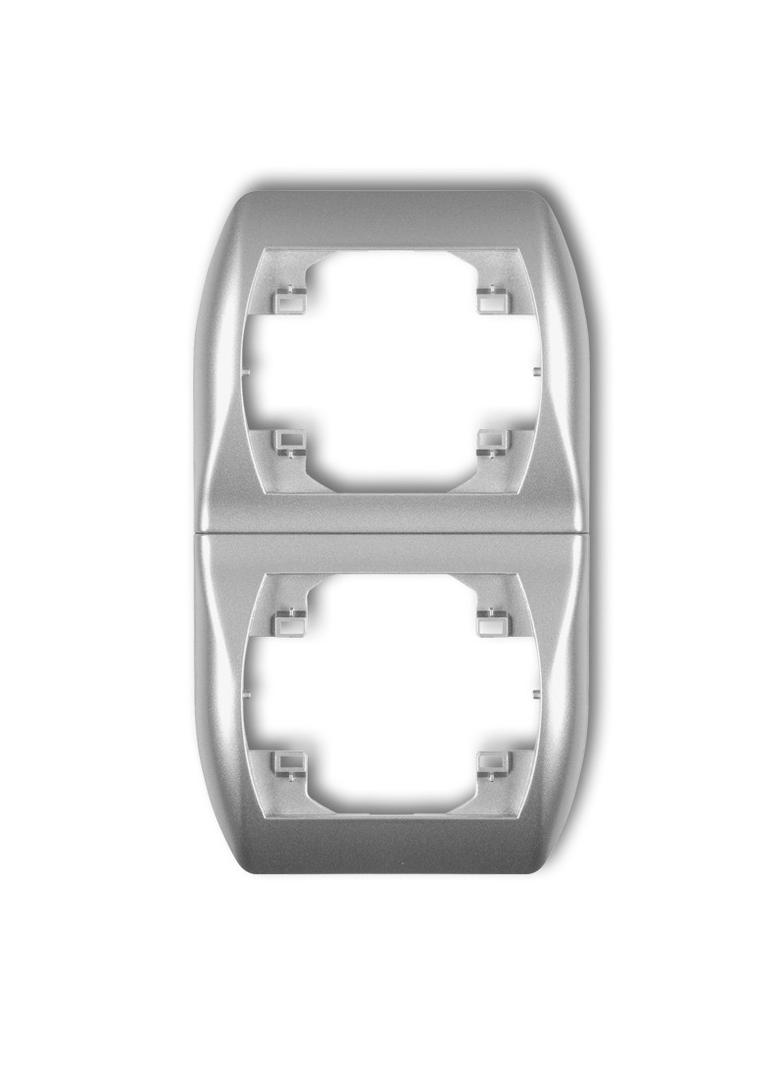 TREND Ramka pionowa podwójna srebrny metalik