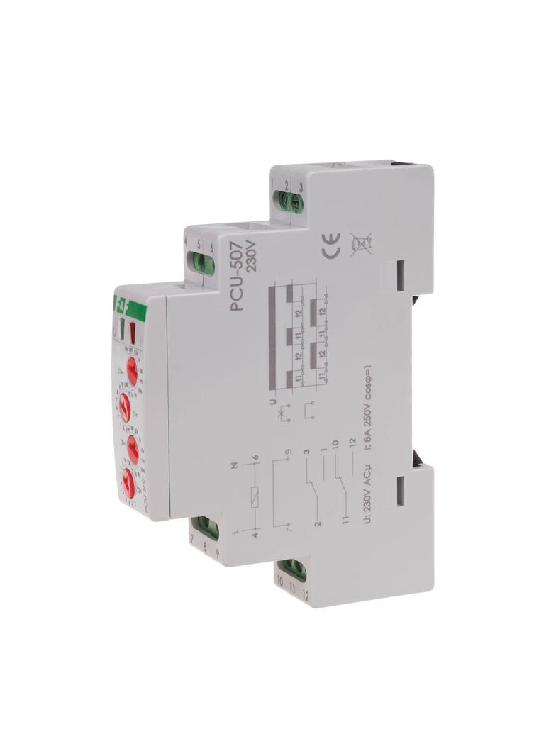Przekaźnik czasowy 2-funkcyjny (nastawa 2 czasów T1 T2, styk: 2xNO/NC 230V