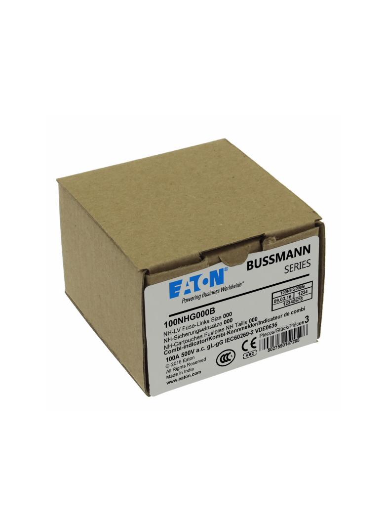 NH FUSE 100A 500V GG/GL SIZE 000 Wkładka NH000 100A 500V GL/GG podwójny wskaźnik 100NHG000B EATON