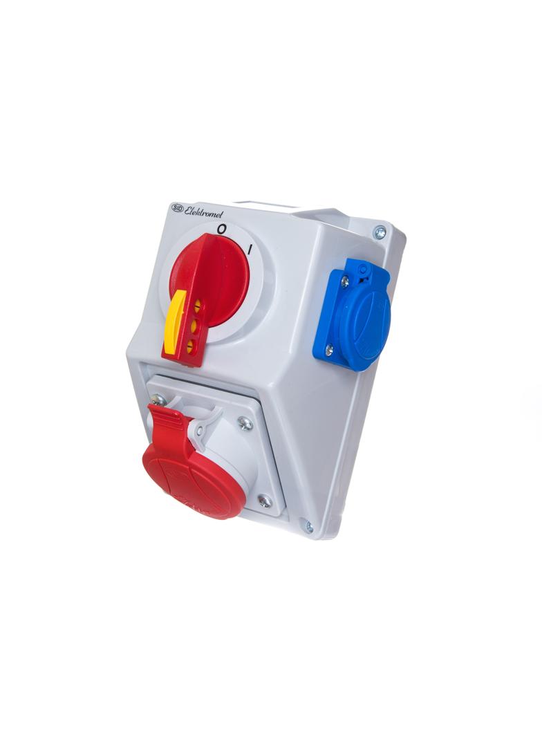 C16-18.1N Zestaw instalacyjny Włącz-wyłącz 0-I Gniazdo 3P+N+Z, 1 x 2P+Z