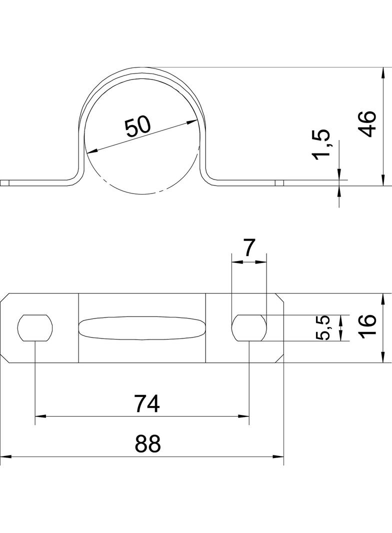605 50 V4A, Obejma mocująca