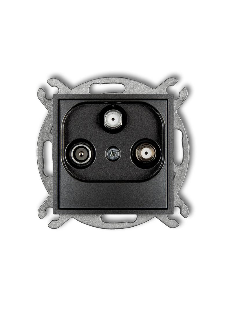 ICON Mechanizm gniazda abonenckiego 2 wyjścia SAT + TV grafitowy