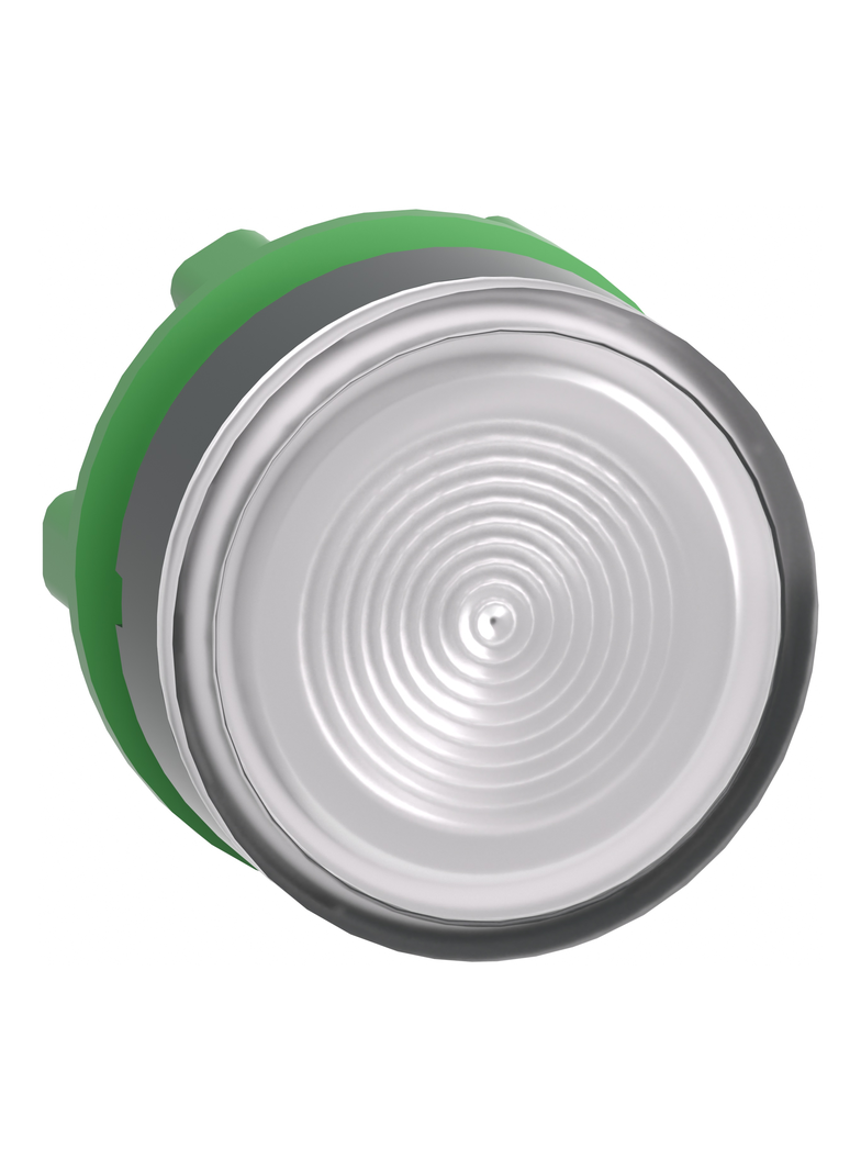 Harmony XB5 Przycisk płaski biały z samopowrotem LED plastikowy karbowana bez oznaczenia ZB5AW313S S