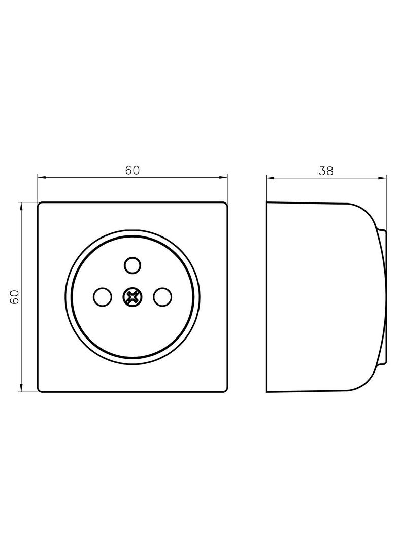 BIS Gniazdo pojedyncze z uziemieniem - kolor biały