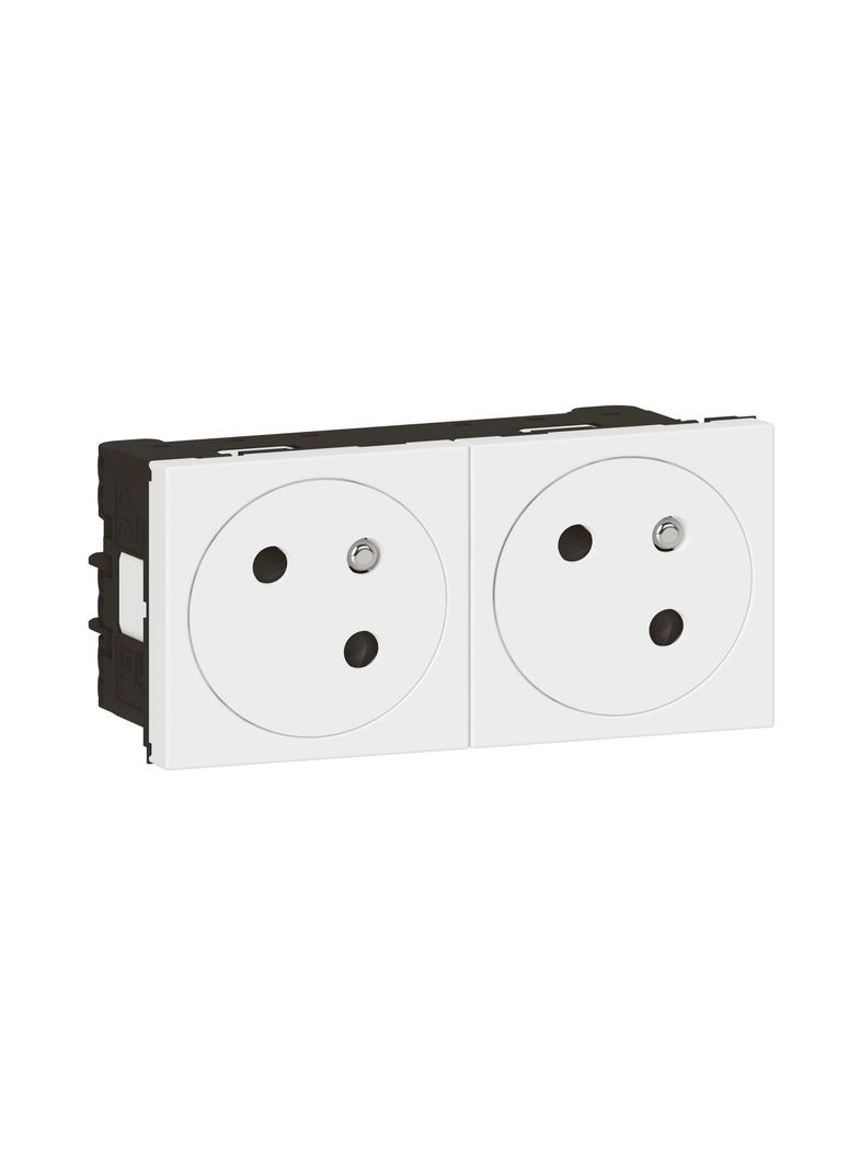Mosaic Gn 2x2P+Z Podłącz Przez Zaciski Automatyczne-4 Moduły Białe 16A-250V 278164L LEGRAND