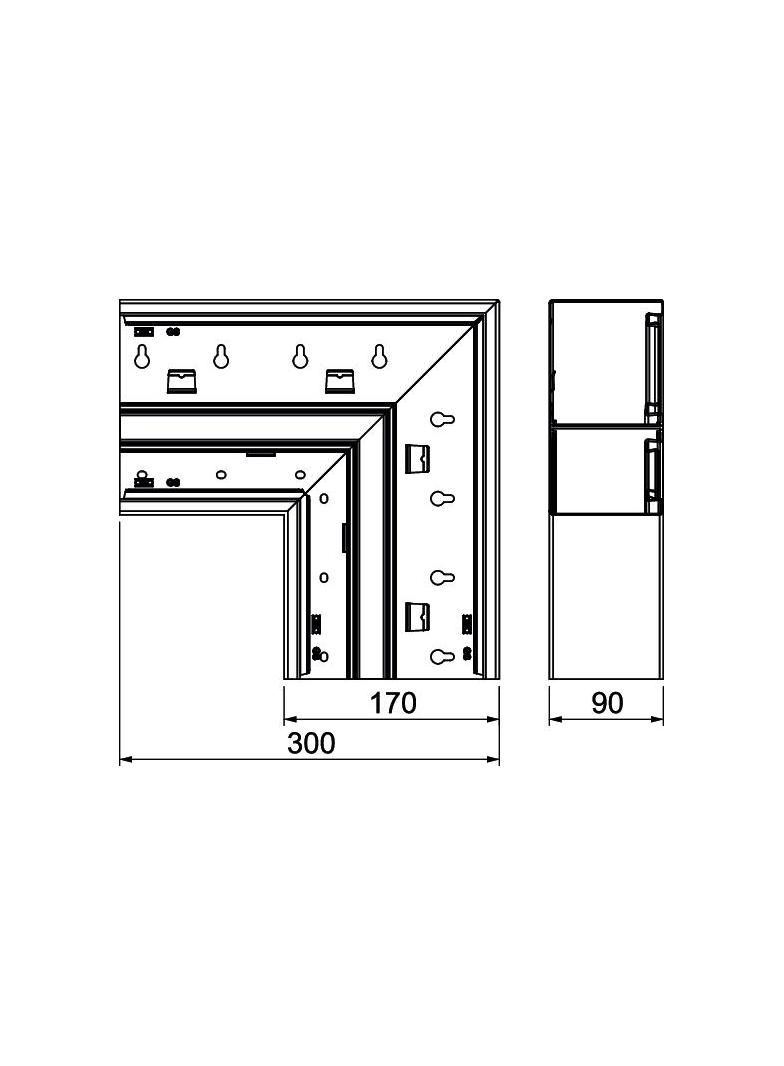 GS-DFF90170RW, Naroże płaskie 90X170 CZ.B.